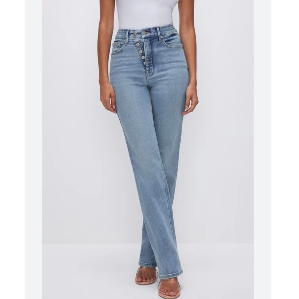Good American Women's 12/31 Good Icon Indigo453 Jeans Button Fly & Zip Fly